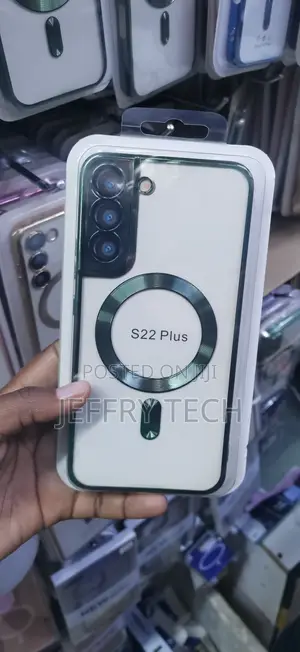 Green Accent Border Designed for the Samsung Galaxy S22 Plus.