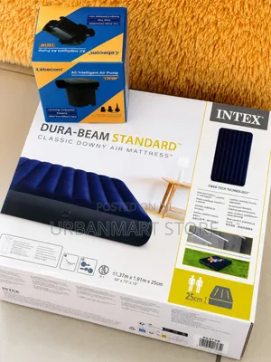 Portable Intex Inflatable Mattress 4 by 6, Free Electric Pump