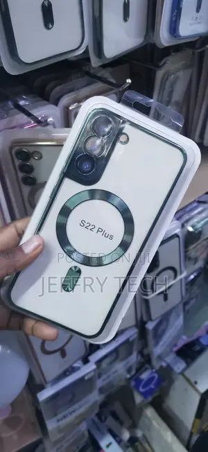 Green Accent Border Designed for the Samsung Galaxy S22 Plus.