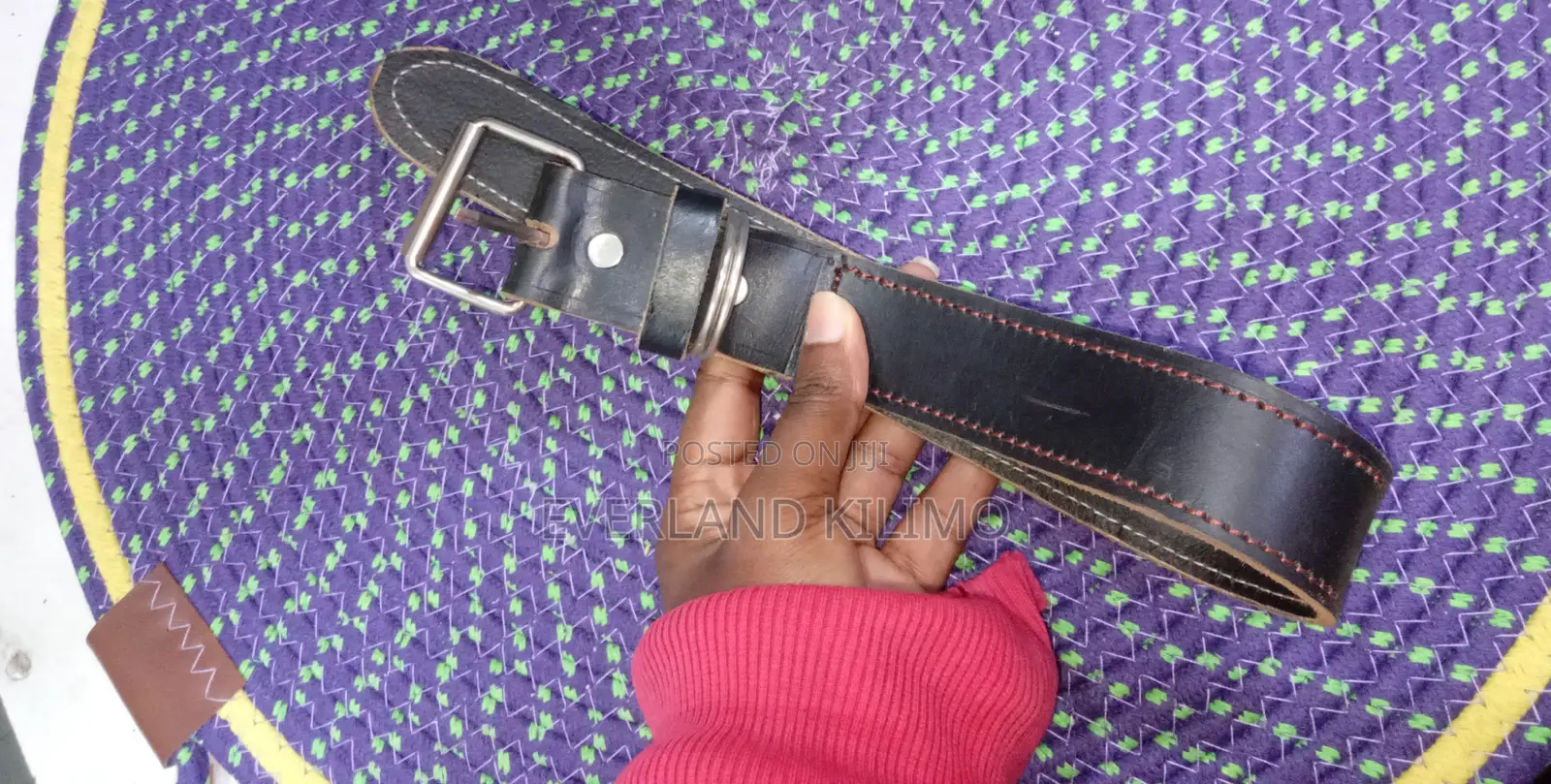 Dogs Black Leather Collar