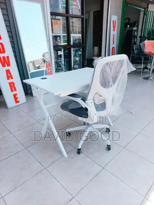 White Executive Office Table and a Chair