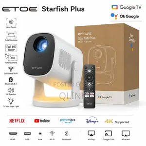 ETOE Starfish Plus LCD Smart Projector, Full HD, 300 ANSI Lumens