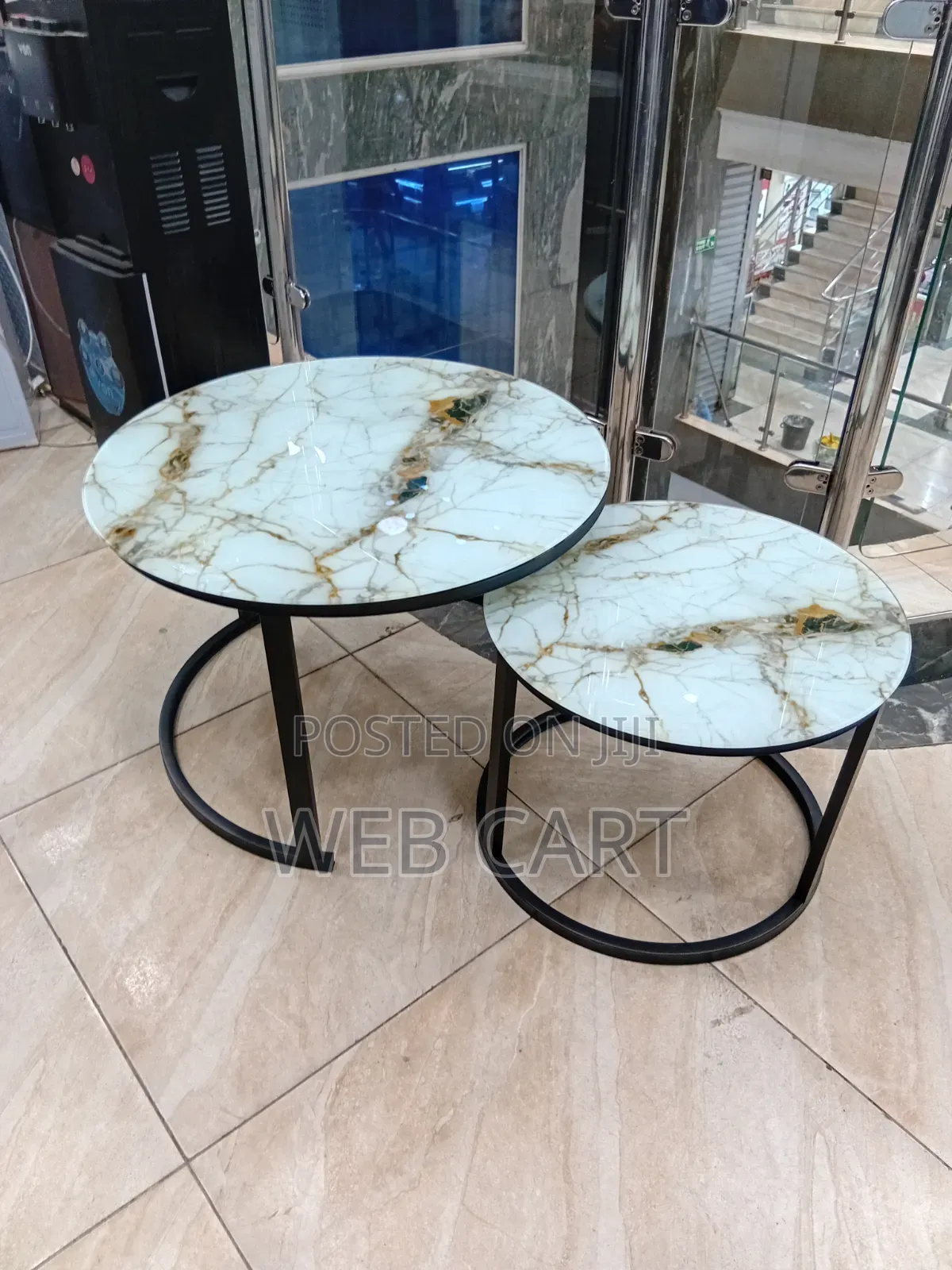 Modern Glass-Effect Nesting Coffee Table (2-in-1 Set)