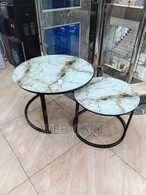 Modern Glass-Effect Nesting Coffee Table (2-in-1 Set)