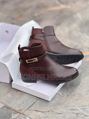 Rommy Brown Low Heel Ankle Boots