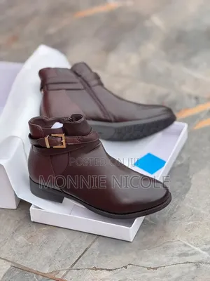 Rommy Brown Low Heel Ankle Boots