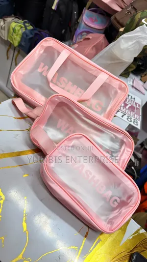 Pink 3 in 1 Toiletry Wash Bags Set
