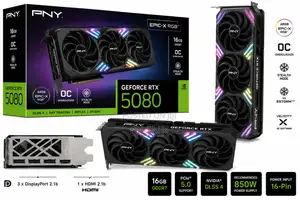 Pny Geforce RTX 5080 Argb RGB Oc 16gb Gddr7 Graphics Card