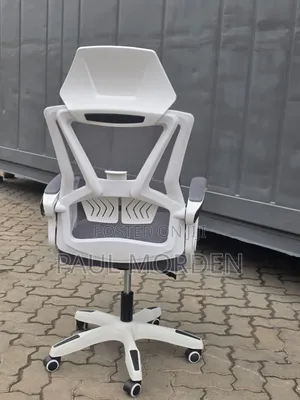 New Ergonomic White Back High Back Office Chair +Footrest