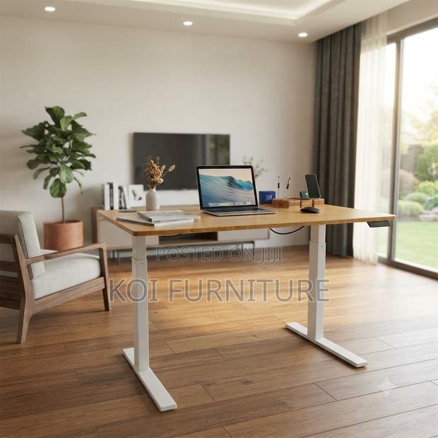 Office Desk; 1.2m Adjustable Desk With Power Cable - thumbnail 4