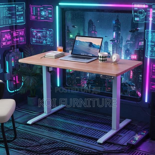Office Desk; 1.2m Adjustable Desk With Power Cable - thumbnail 6