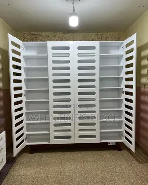 Premium Large-Capacity Wooden Shoe Cabinet (White)