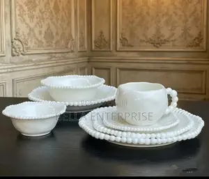 Pearl Rim White Dinnerware Set