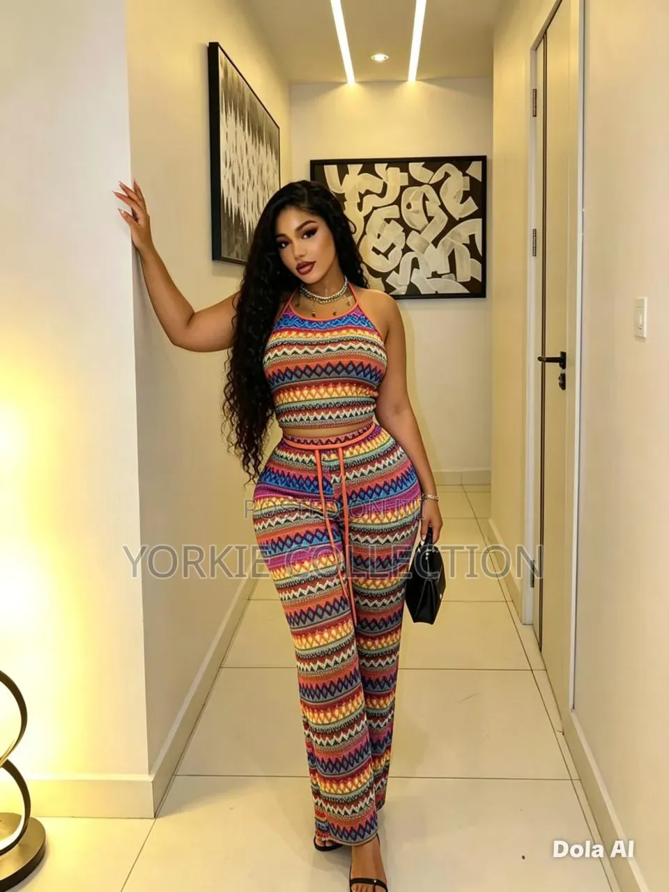 Two-Piece Knitted Crochet/Co-Ord Set.