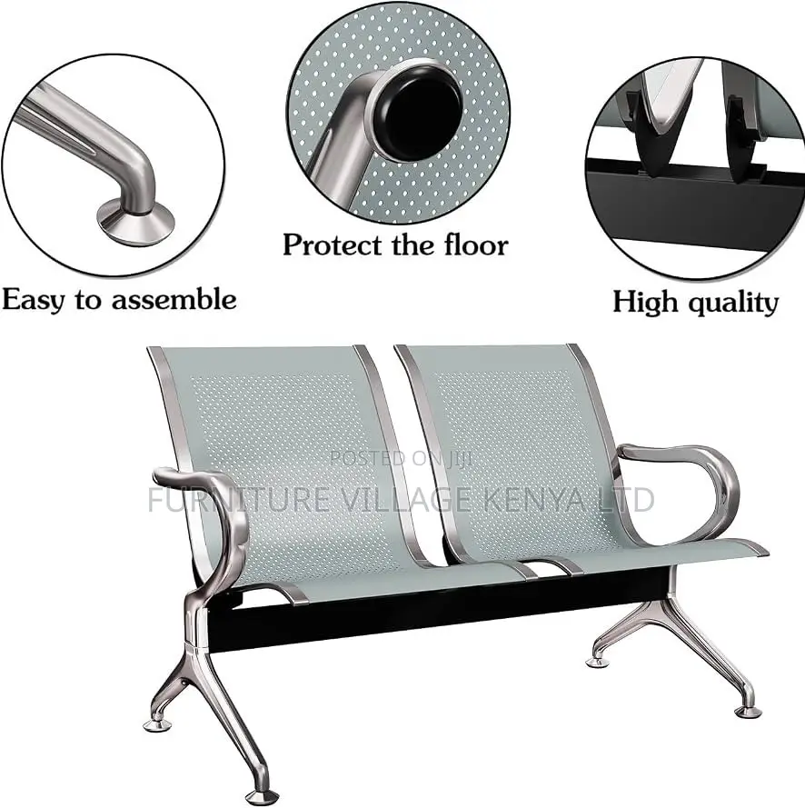 Bench; Sturdy 2 Seater Non Padded Visitor's Reception Bench