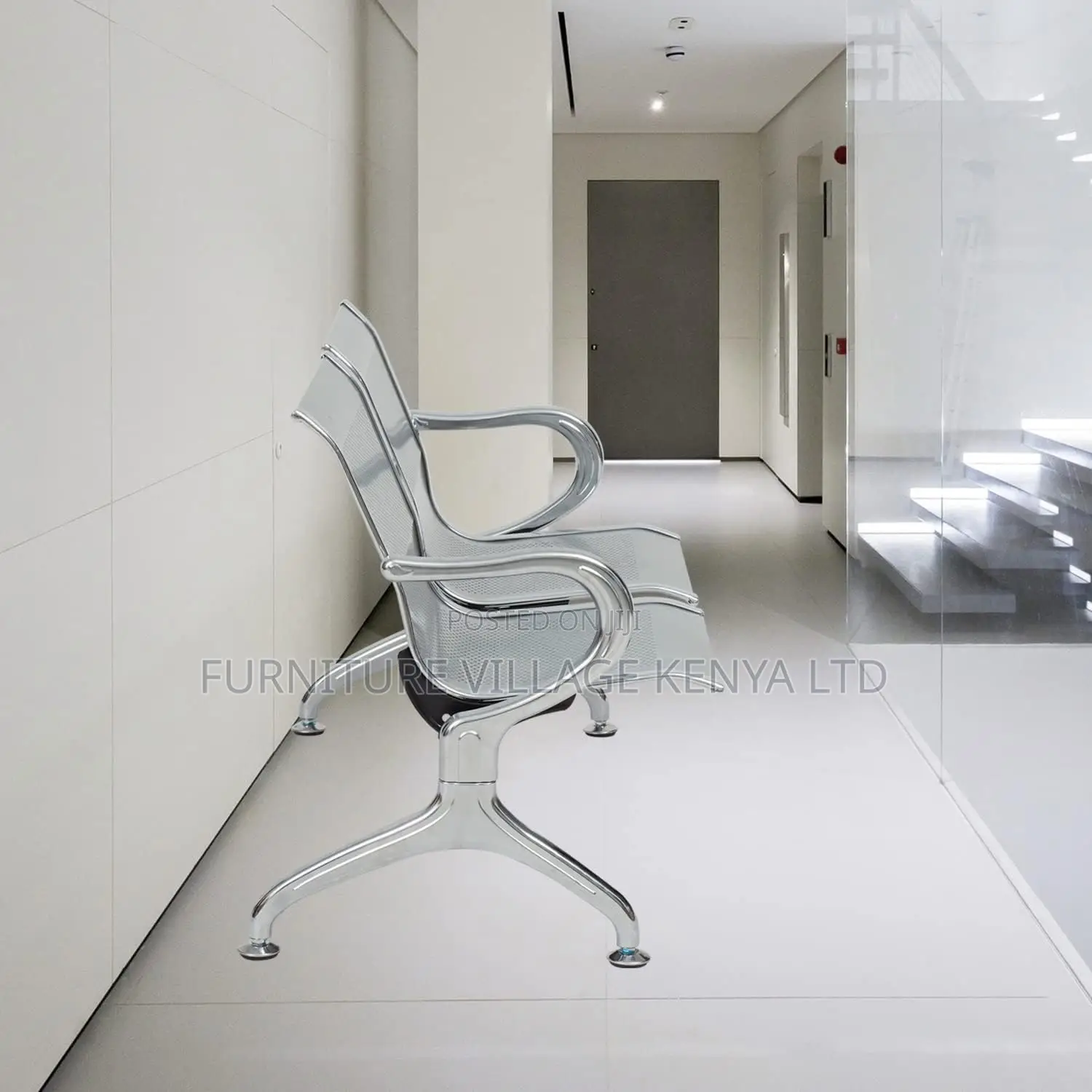 Bench; Sturdy 2 Seater Non Padded Visitor's Reception Bench