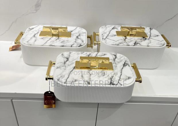 Luxury Food Warmers3pcs Premium RibbedMarbleGold Insulated Food Warmer