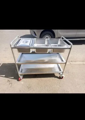 Three-Tier Food Trolley With 3 Basins
