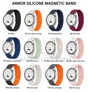 22mm Armor-Clad Magnetic Silicone Smart Watch Strap