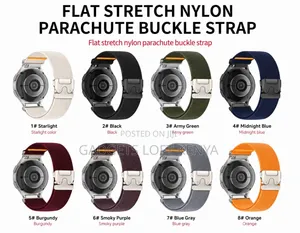 22mm Flat Stretch Nylon Smart Watch Strap