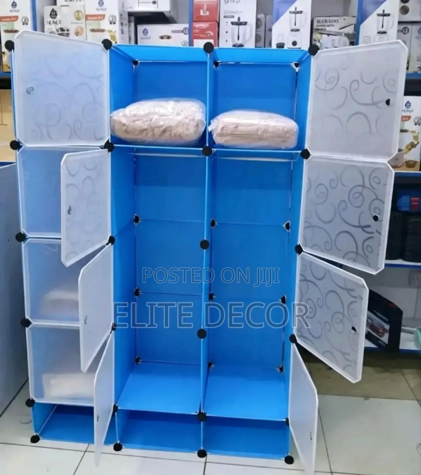 Portable 3-Column Plastic Wardrobe – Waterproof DIY Clothes Storage