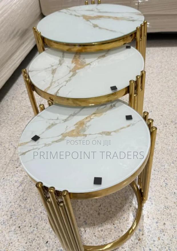 Executive 3-in-1 Pure Marble Coffee Table Set Luxury Modern Eleganc