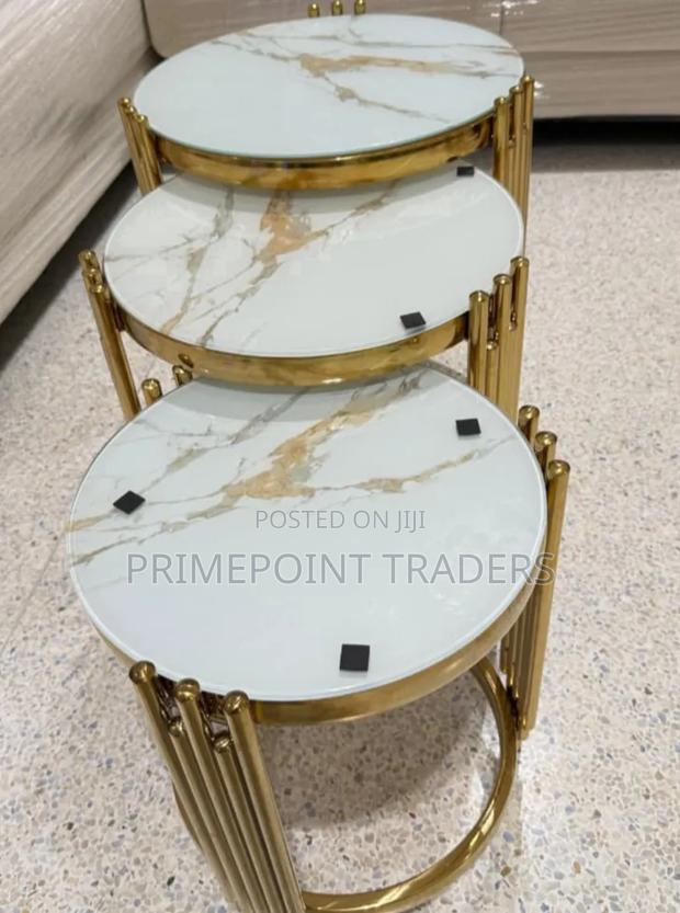 Executive 3-in-1 Pure Marble Coffee Table Set Luxury Modern Eleganc - thumbnail 2