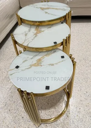 3-in-1 Executive Marble Nesting Tables – Stylish Space-Saving