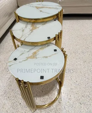 3-in-1 Executive Marble Nesting Tables – Stylish Space-Saving