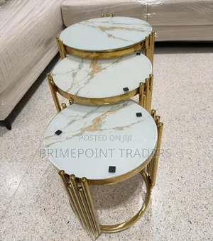Modern Executive 3-Piece Pure Marble Table SetDurable Elegant Design