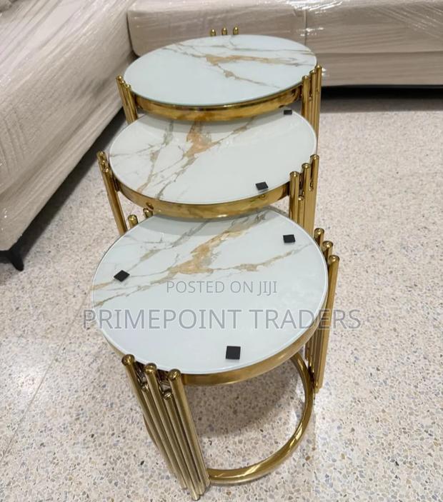 Modern Executive 3-Piece Pure Marble Table SetDurable Elegant Design - main view