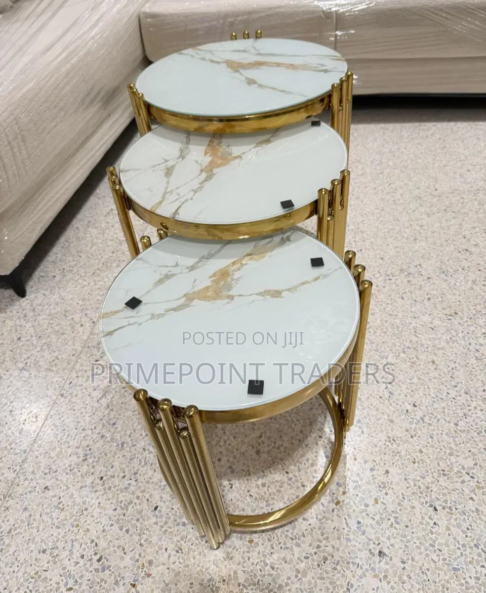 Modern Executive 3-Piece Pure Marble Table SetDurable Elegant Design