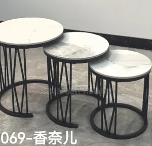 Executive 3-in-1 Pure Marble Coffee Table SetLuxury Meets Functionalit
