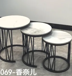 Executive 3-in-1 Pure Marble Coffee Table SetLuxury Meets Functionalit
