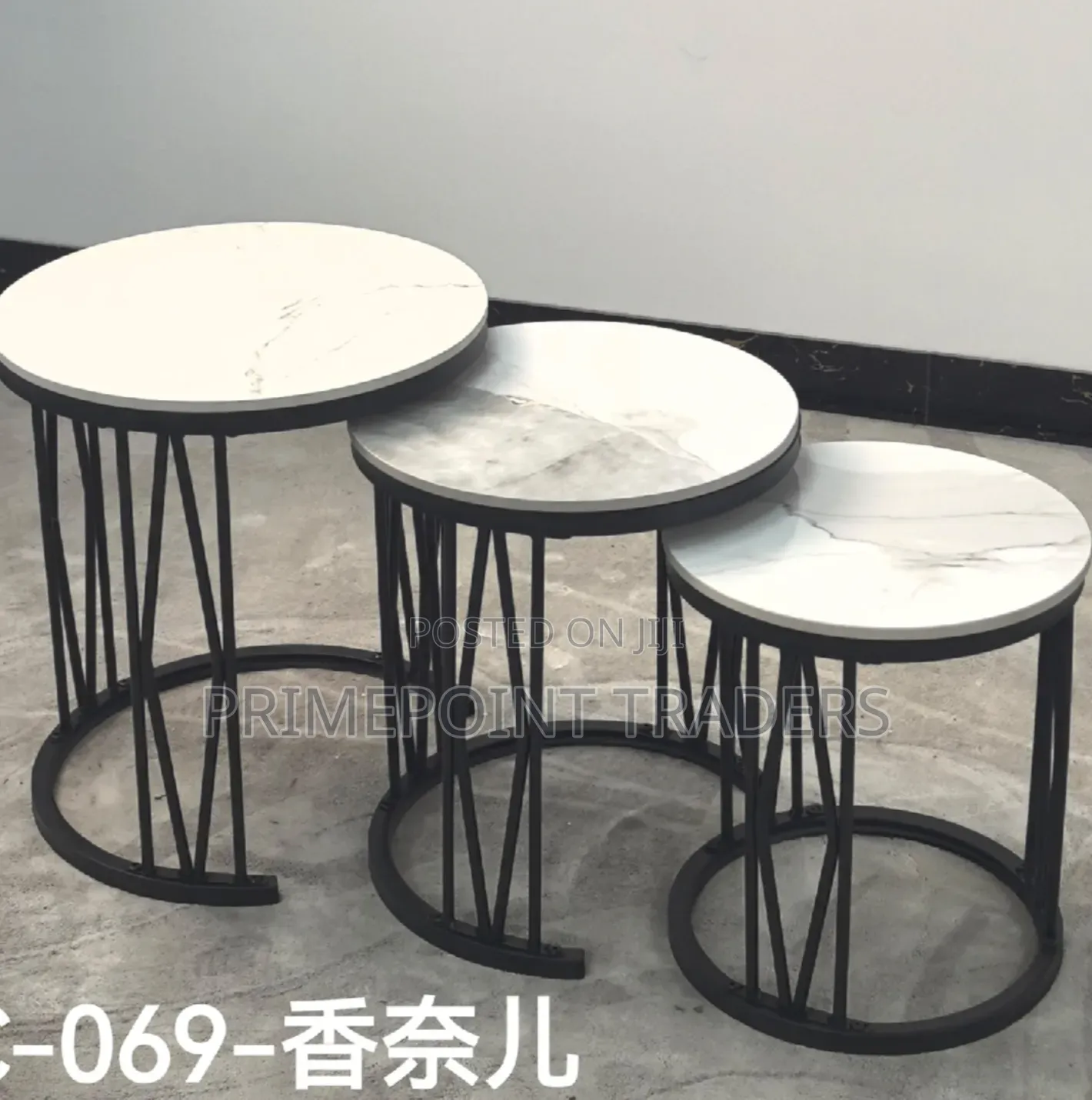 Coffee Table,Modern Executive 3-Piece Pure Marble Nesting Table Set