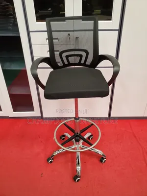 Counter/Cashier Black Mesh Chair