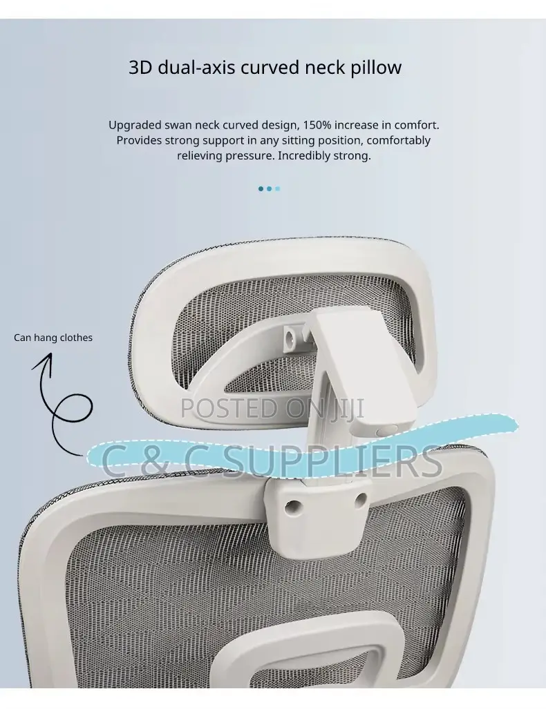 Modern White Ergonomic Study Chair.
