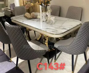 Executive Modern 6-Seater Advanced Marble Dining Table – Premium Lux