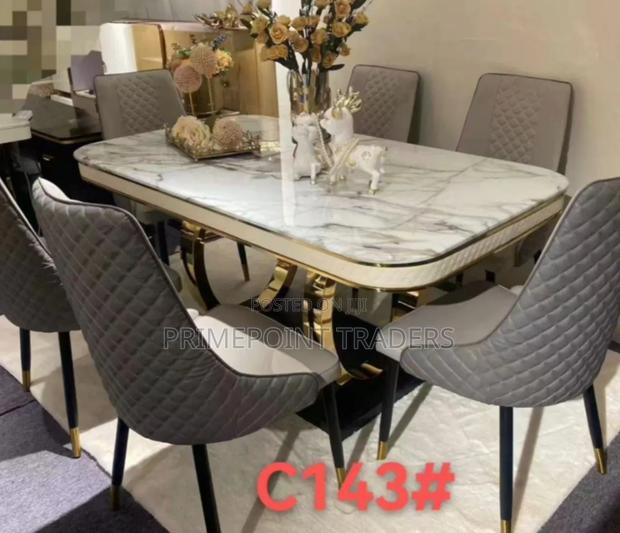 Executive Modern 6-Seater Advanced Marble Dining Table – Premium Lux - thumbnail 2