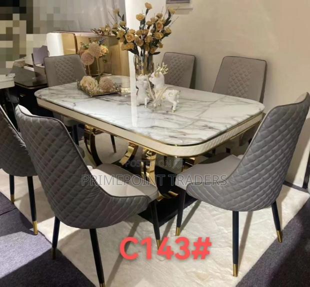 Executive 6-Seater Marble Dining Table – Modern Elegance for Your Home