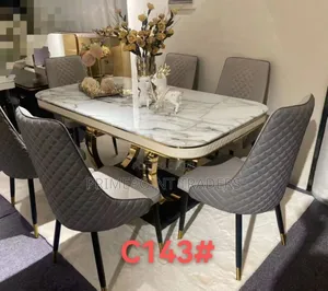 Executive 6-Seater Marble Dining Table – Modern Elegance for Your Home