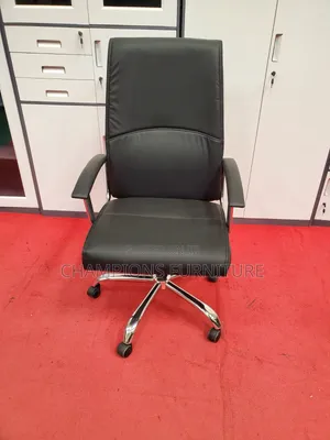 Sturdy Black Office Chair Leather