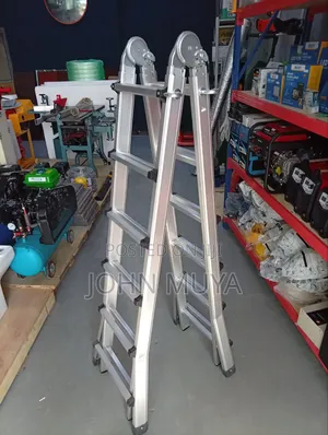 Articulating Aluminium Folding Ladder With Safety Locking Hinges