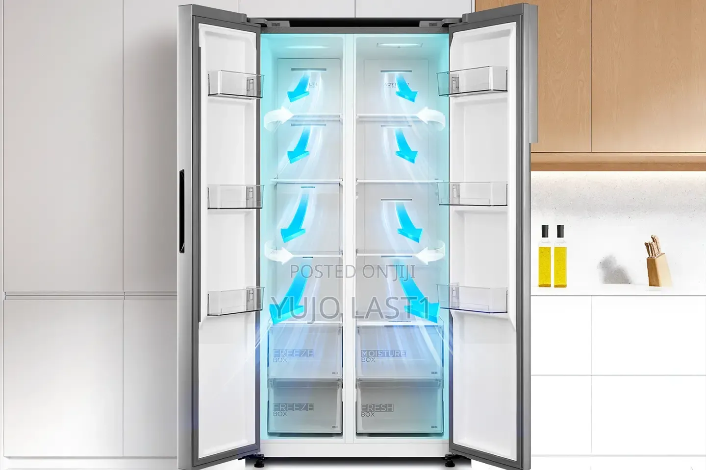 510L Crystal Silver Color Side by Side Refrigerator