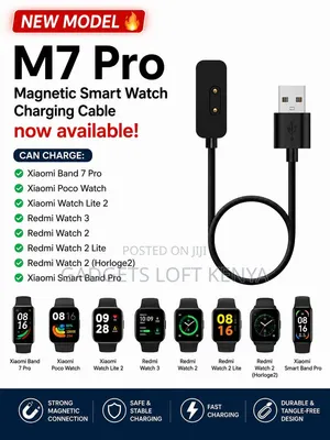 M7 Pro Magnetic Charging Cable for Xiaomi Redmi Smart Watches