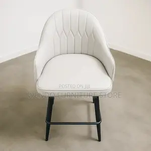 Barstool; Leather Non Swivel Comfortable Bastool