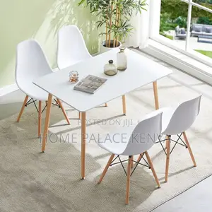 Dining Set; Wooden Dining Table With Four Matching Chairs for Home Use