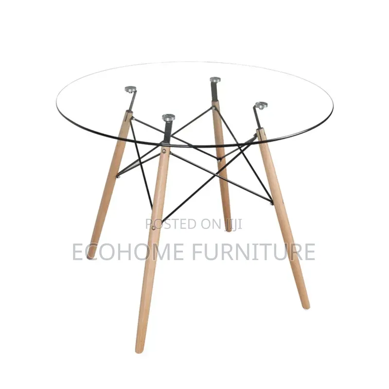 Round Dining Table 2 Seater Glass on Top