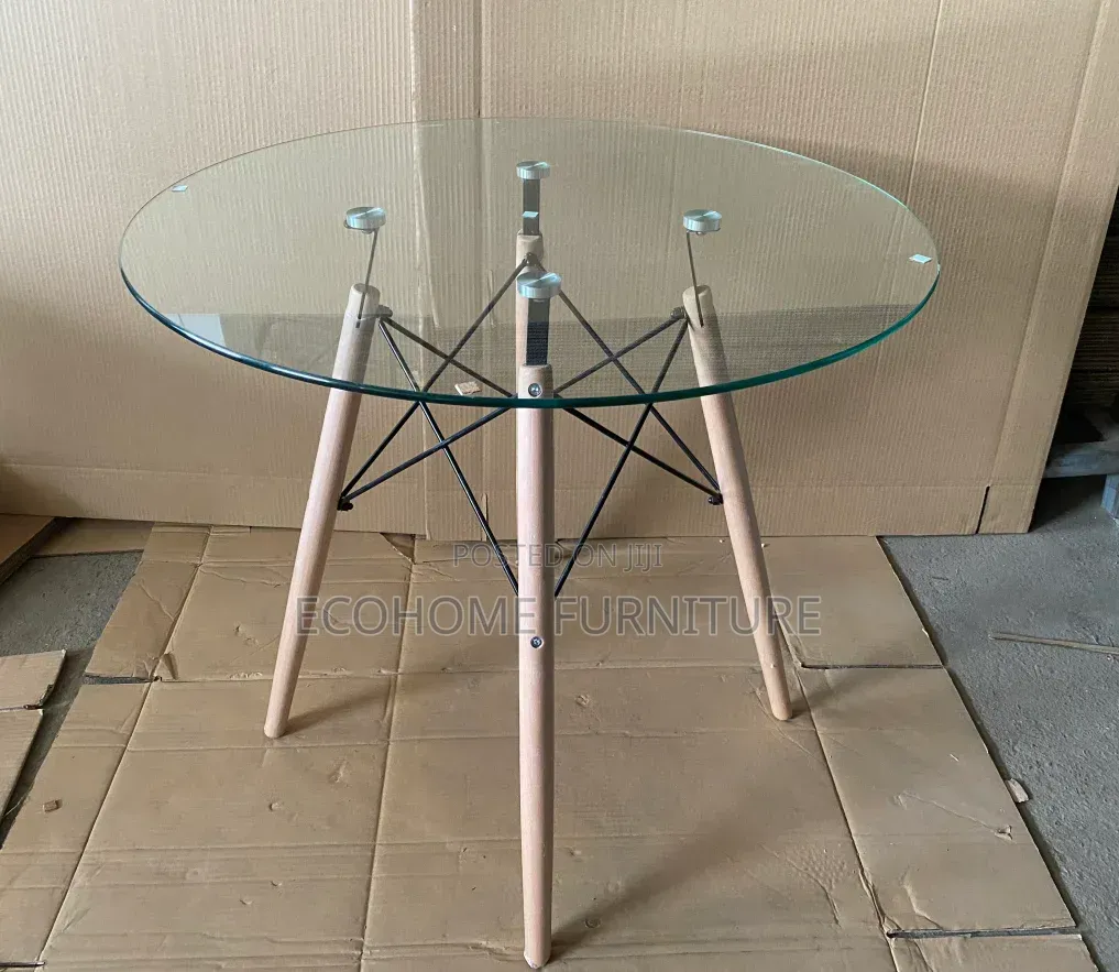 Round Dining Table 2 Seater Glass on Top