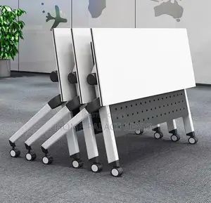 Study Table;Contemporary Folding Workstation With Storage Compartments